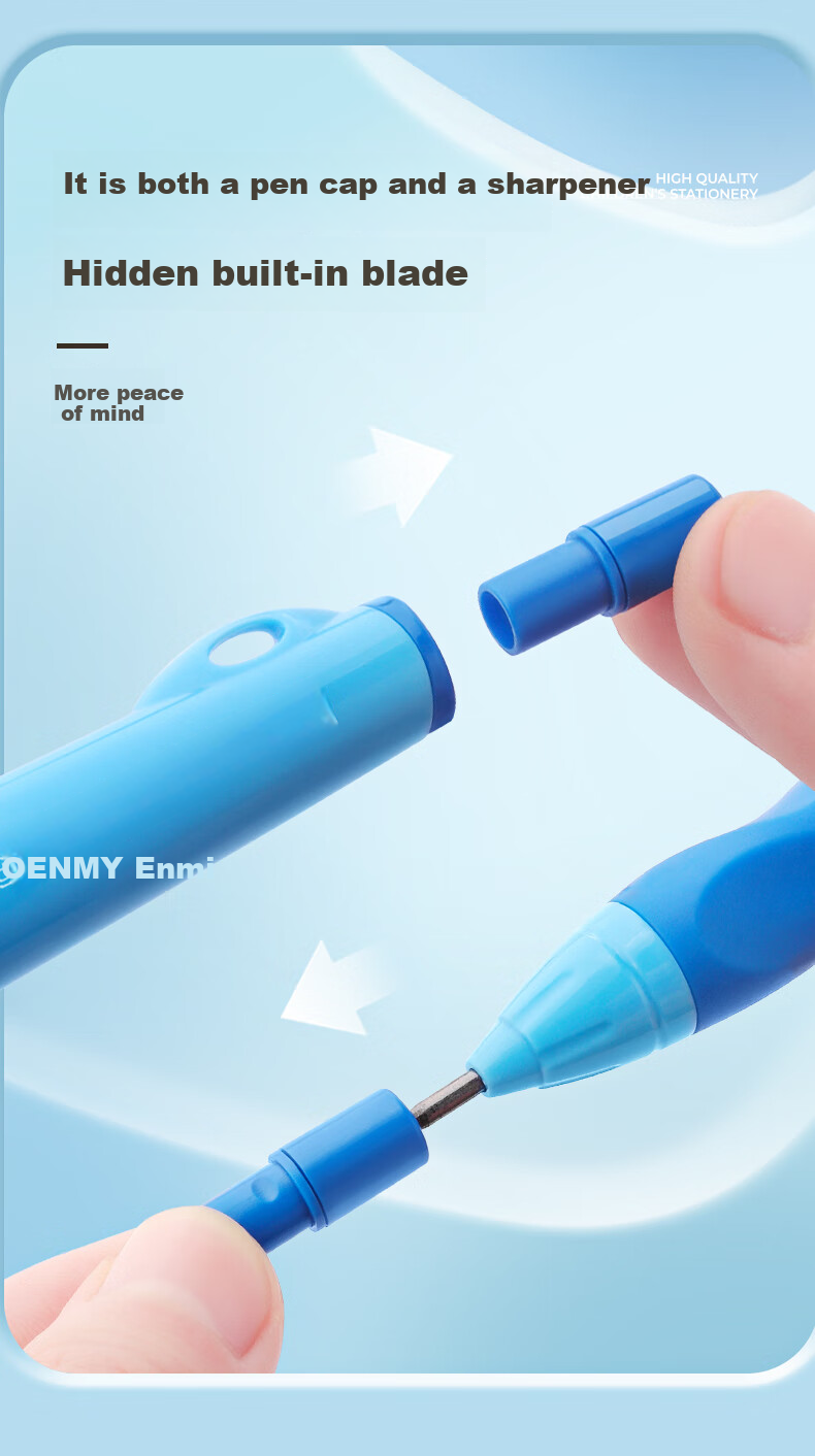 Enmi 2.0mm Ergonomic Mechanical Pencil, Smart Pink + 6 Refills, for First And Second Grade Elementary Students, Push-Button Design, High-Quality Perforated Pencils, for Kindergarten Use, HB Pencil Control Training, Back-To Essential Supplies 8