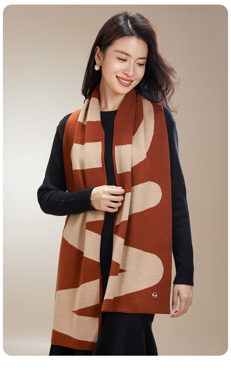 MiiOW Scarf for Women, Autumn And Winter Ladies' Wool-Blend Warm Neck Warmer, Gift for Girlfriend, National Day Birthday Present, New Year Gift Box Set 19
