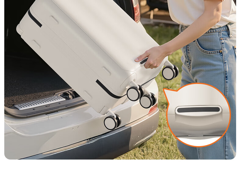 JOYGATRIP Wide Handle Luggage, Carry-On Suitcase, Travel Case, Small Women's Trolley Suitcase, Men's Pearl White, 20 Inches 6