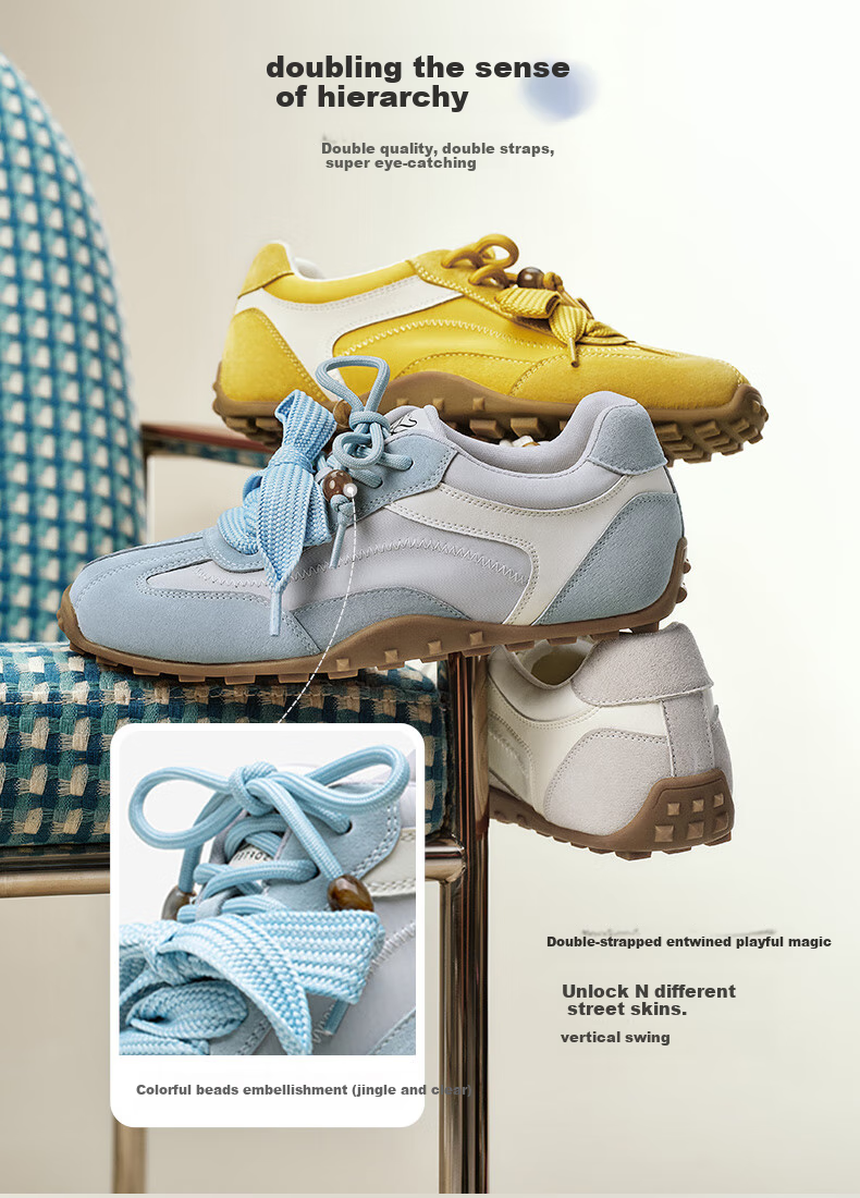 BASTO [Mint Gummy] Versatile Red Dexun Shoes for Women, Sports Casual Sneakers, Suitable for 26 Mall Stores 7