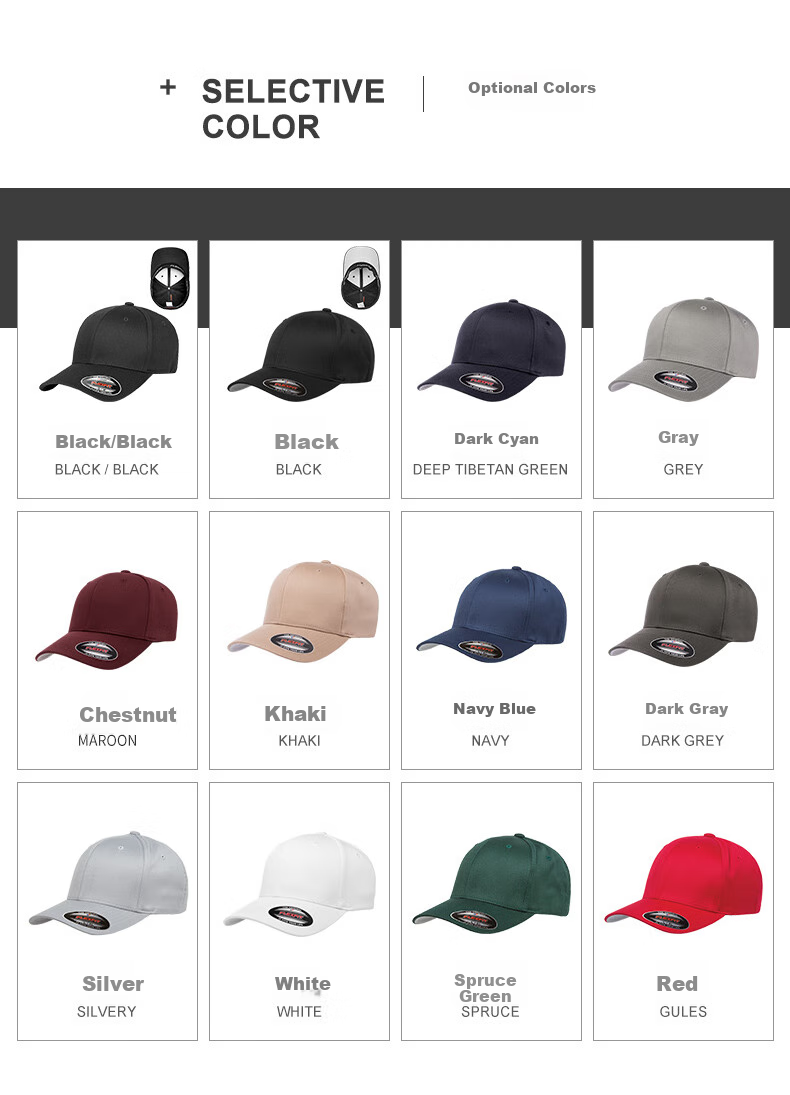 FLEXFIT, Same Style As Mei Team, Fully Enclosed Large Brim Baseball Cap for Men And Women, High Crown Sun Protection Visor Cap, Outdoor Casual Hat 15
