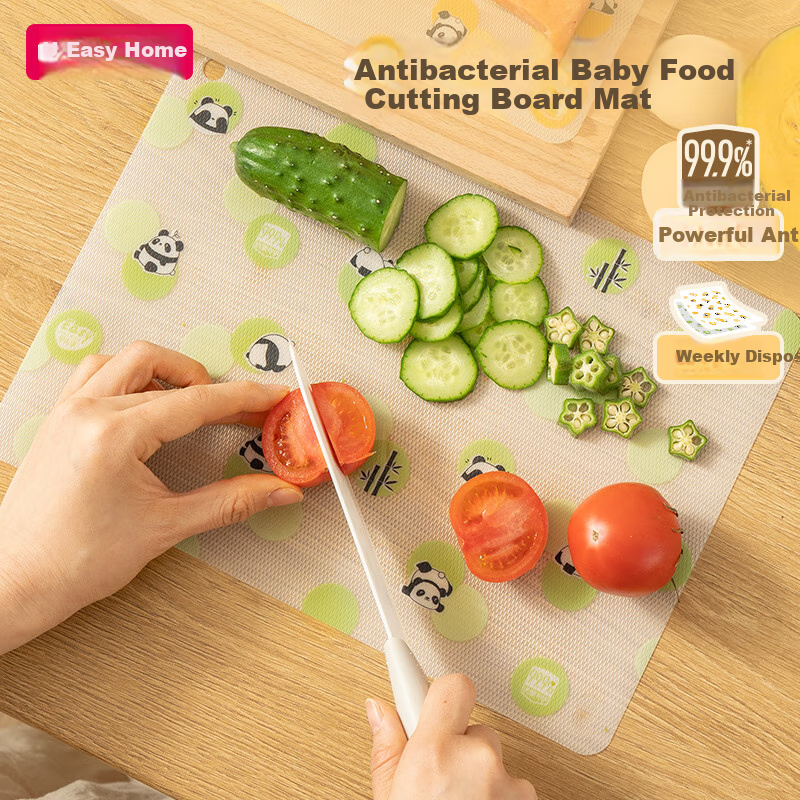 Easy Your Home Portable Antibacterial Plastic Cutting Boards, Large Size with 10 Pieces for Chopping Vegetables And Baby Food Preparatio