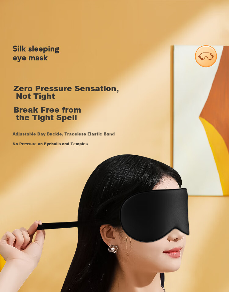 BIAZE Silk Eye Mask, Adjustable Light Blocking, Breathable, for Men And Women Students, Sleeping, Mulberry Silk, Nap, Travel, Pink 6