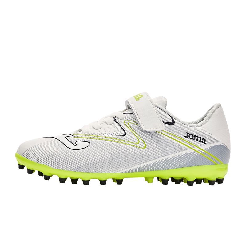 JOMA Velcro Children's Soccer Shoes MG Studs Youth Primary School Professional Football Training Shoes Silver 32