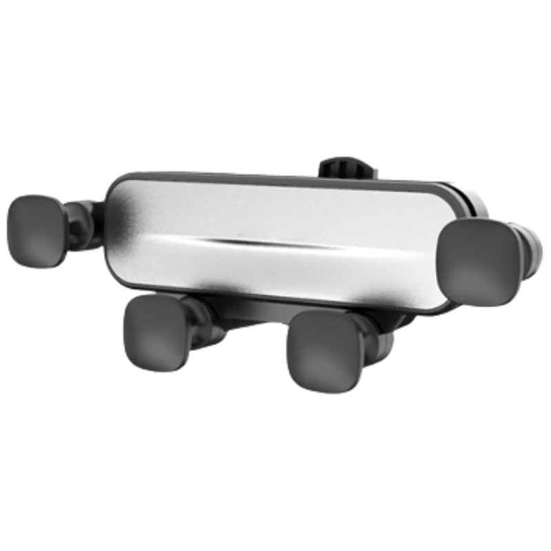 Four-Leaf Heart Mobile Phone Holder Car Navigation Dedicated Telescopic Gravity Sensor Stand Silver