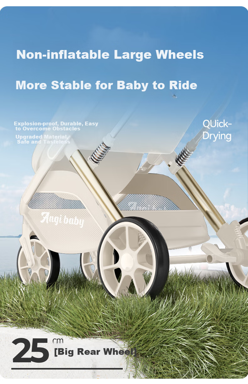 ANGI BABY Stroller, Can Sit And Lie Down, Lightweight And Foldable, High Landscape Baby Carriage, Newborn Pushchair 4