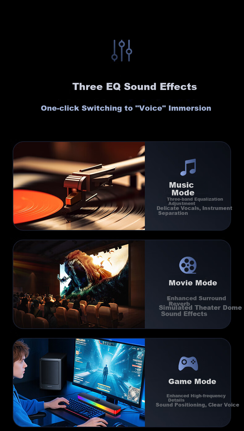 PHILIPS Bluetooth Speaker Computer Speakers Desktop Laptop HIFI 2.1 Multimedia Gaming Subwoofer Combo Set Delta Audio Gaming E-Sports Gift SPA6120 6