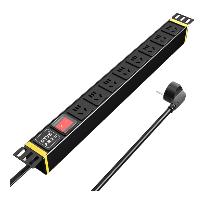 Datangweishi DS8011S PDU Cabinet Socket, 8-Outlet 10A New National Standard Holes, 3 Meters 1.5 Square Meters Switch