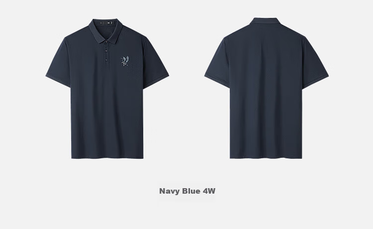 HLA Short-Sleeve Polo Shirt for Men, Breathable And Comfortable, Turn-Down Collar, Summer Black, Size 4XL 13