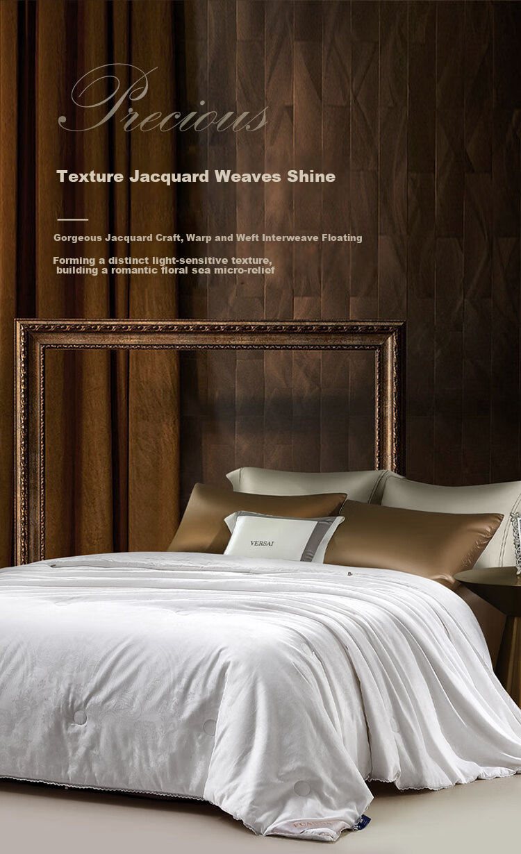 FUANNA Silk Comforter, 100% Mulberry Silk Double Cocoon Duvet, Spring And Autumn Quilt, Double-Size Air Conditioning Blanket, Approximately 6.4 Jin, 230*229cm 7