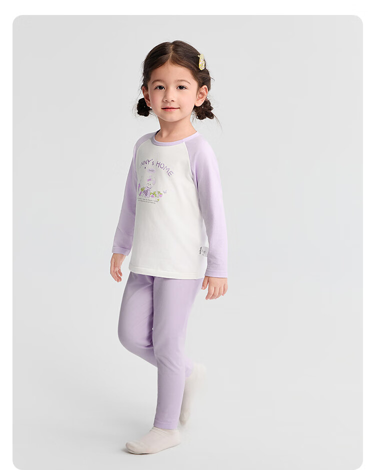 BALABALA Girls' Cotton Thermal Underwear Set Autumn Long Johns for Children Kids Sleepwear 209925169004 10