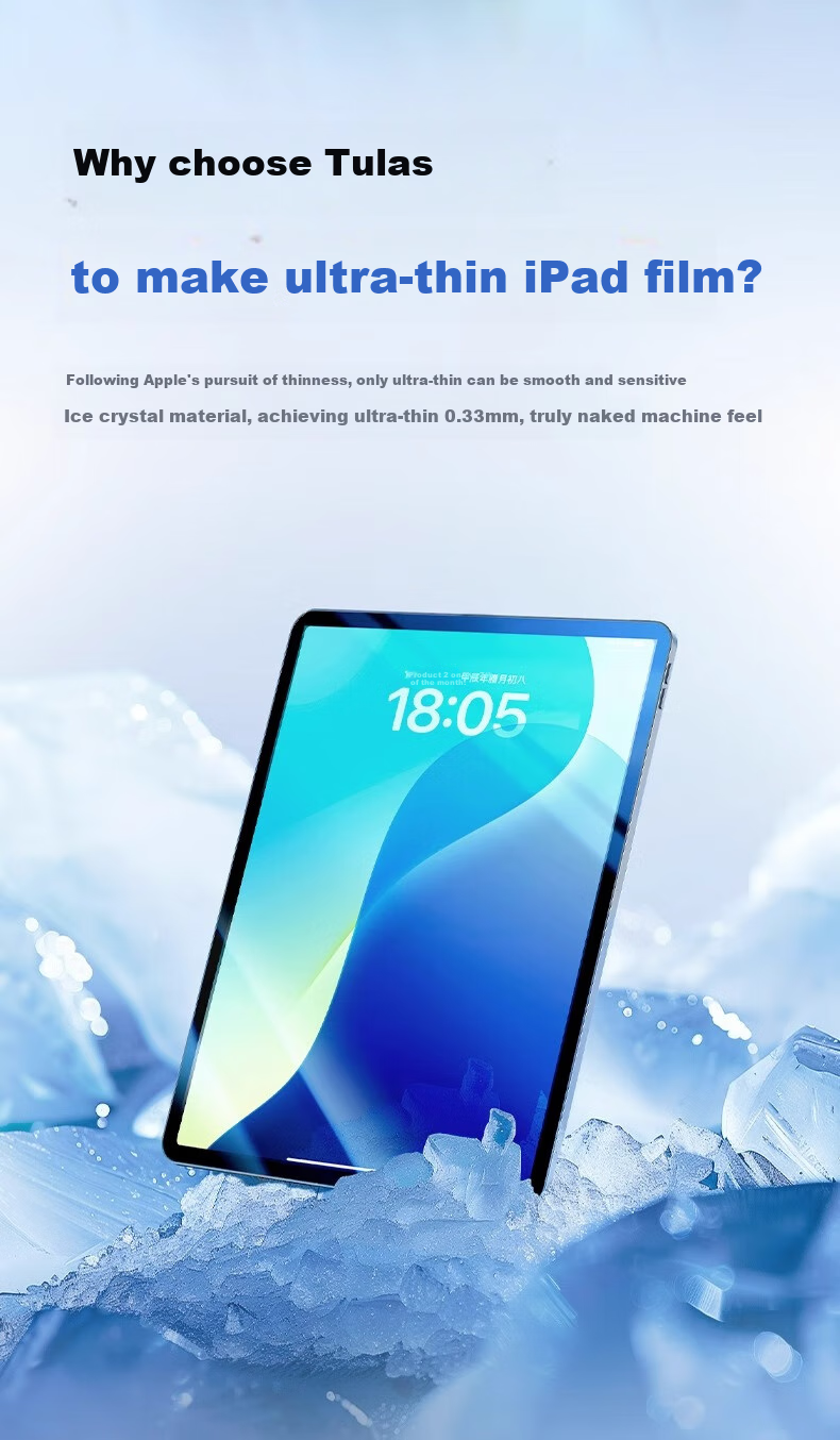 TORRAS [High-Definition Ice Crystal Film] for IPad Air8/7/6 Tempered Glass Screen Protector, 11-Inch, Compatible with 2026/25 Models, M4 Chip Tablet Protective Film, Shatterproof, Anti-Fingerprint, Ultra-Clear Protective Film 3