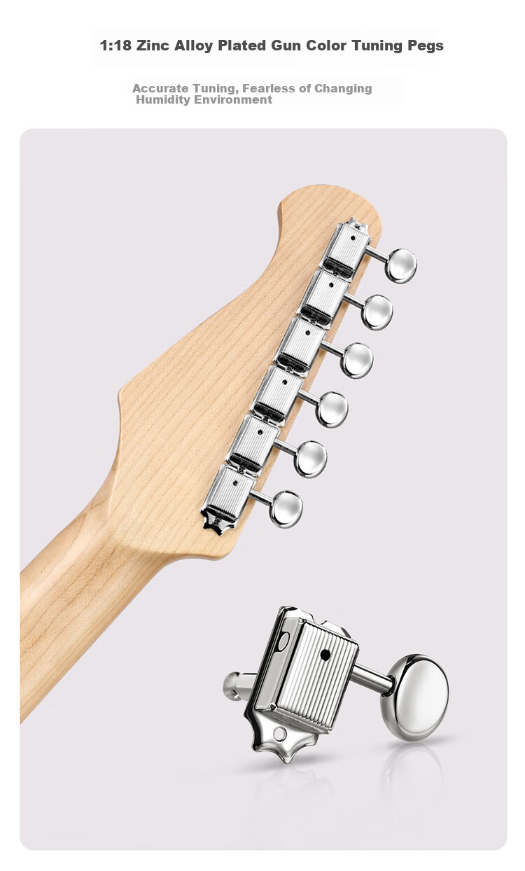 DONNER Q1 Electric Guitar Single Tremolo Series ST Adult Beginner Guitar for Men And Women, Maple Wood, 38-Inch Sunset Color 21