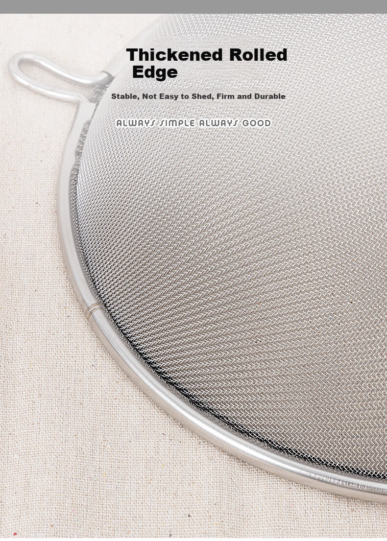 Jinyaoshi Stainless Steel Mesh Strainer, Commercial Large Fry Filter, 25cm Double-Ear Draining Net, GK-SYG100 6