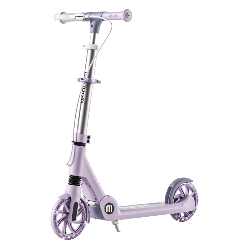 Maidomi Children's Scooter for Ages 6-12, Foldable Two-Wheel Commuter Scooter for Teens and Adults, Music and Flashing Wheels, Lilac Sand Color