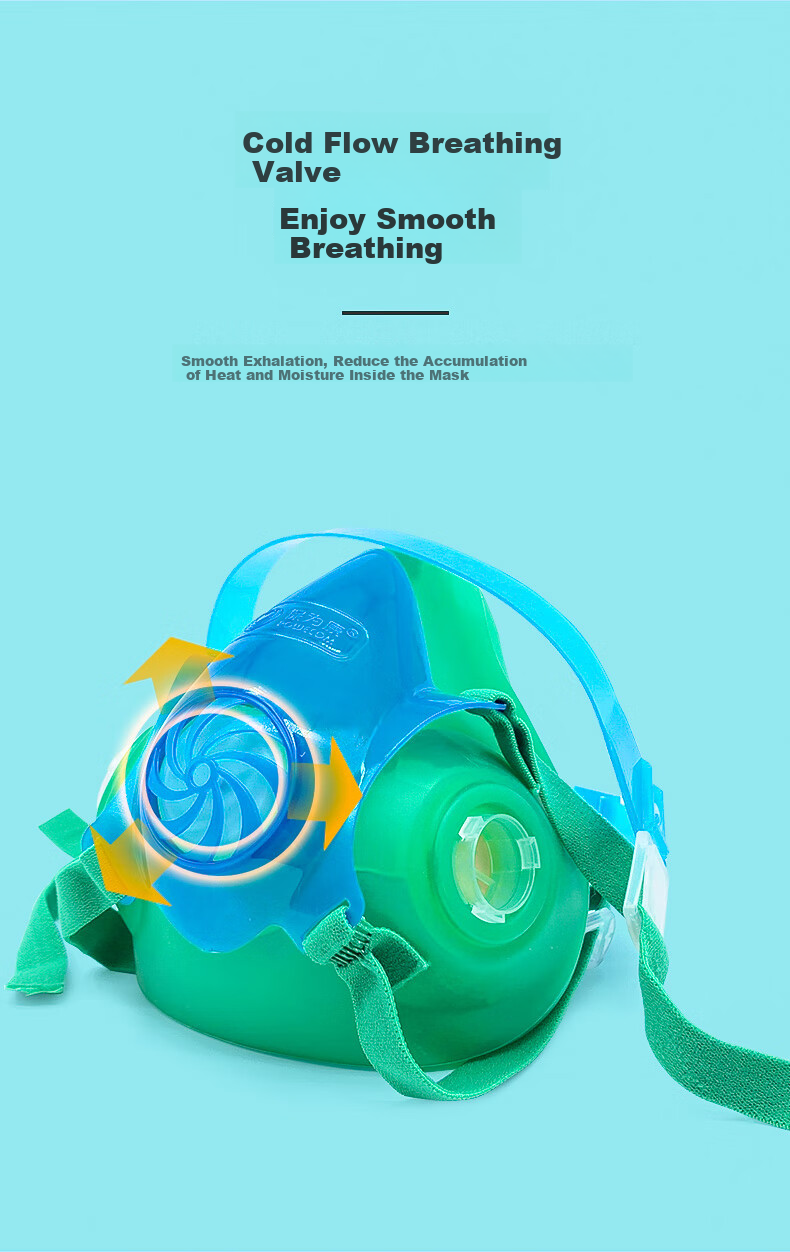 Baoweikang 3900 Silicone Gas Mask, Double Canister Gas Mask for Painting, Specialized for Toxic Gas Protection, Industrial Dust-Proof Grinding Renovation Half Face Mask (3900 Mask 7-Piece Set) 4