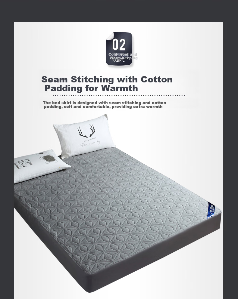 Hengyuanxiang Class A Quilted Fitted Sheet, Single Piece Washable, Dirt-Proof Non-Slip Mattress Protector Cover for Single Bed, 150*200cm 9