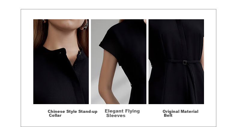 G2000 Delivery Waistband/multidirectional Elasticity/mall Same Style Women's Spring And Summer Elegant Dress, Black, L/38 4