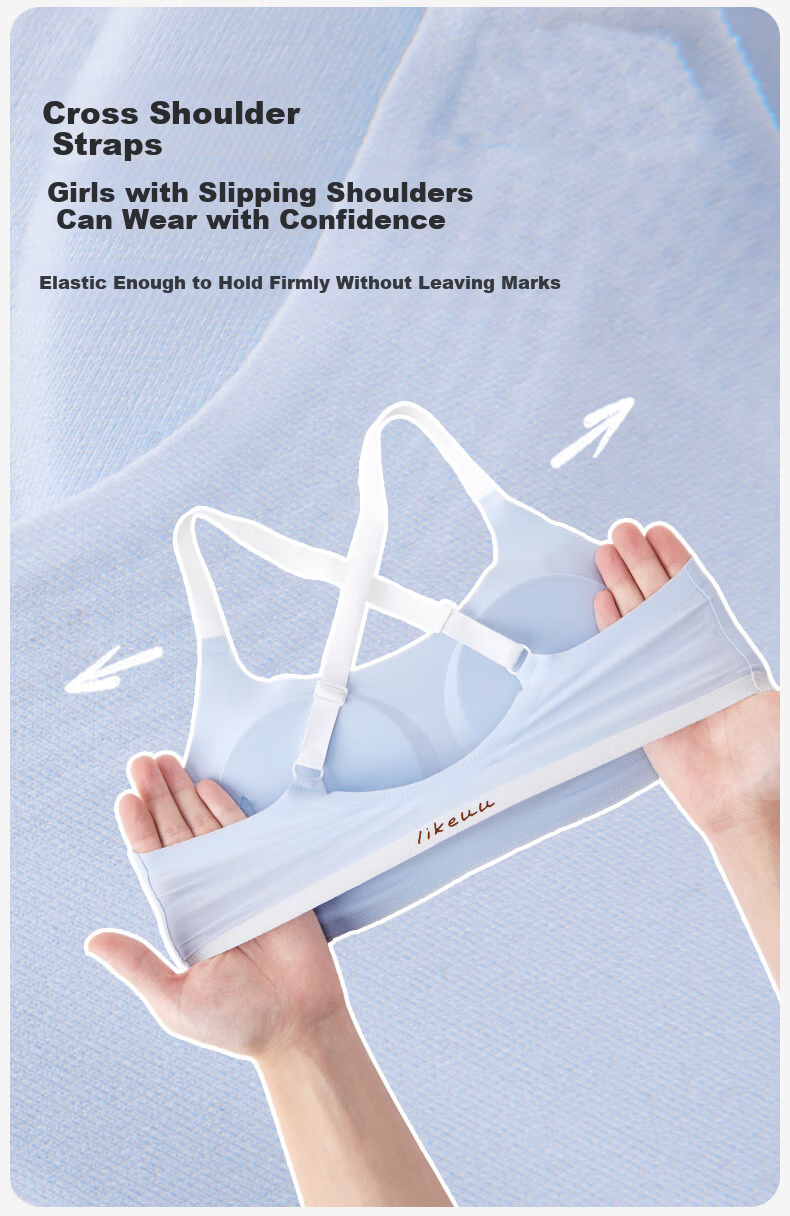 Like UU, Teenage Girls' Underwear for Middle And High School Students, One-Size Three-Stage Bra for Pubescent Girls, Children's Underwear 7