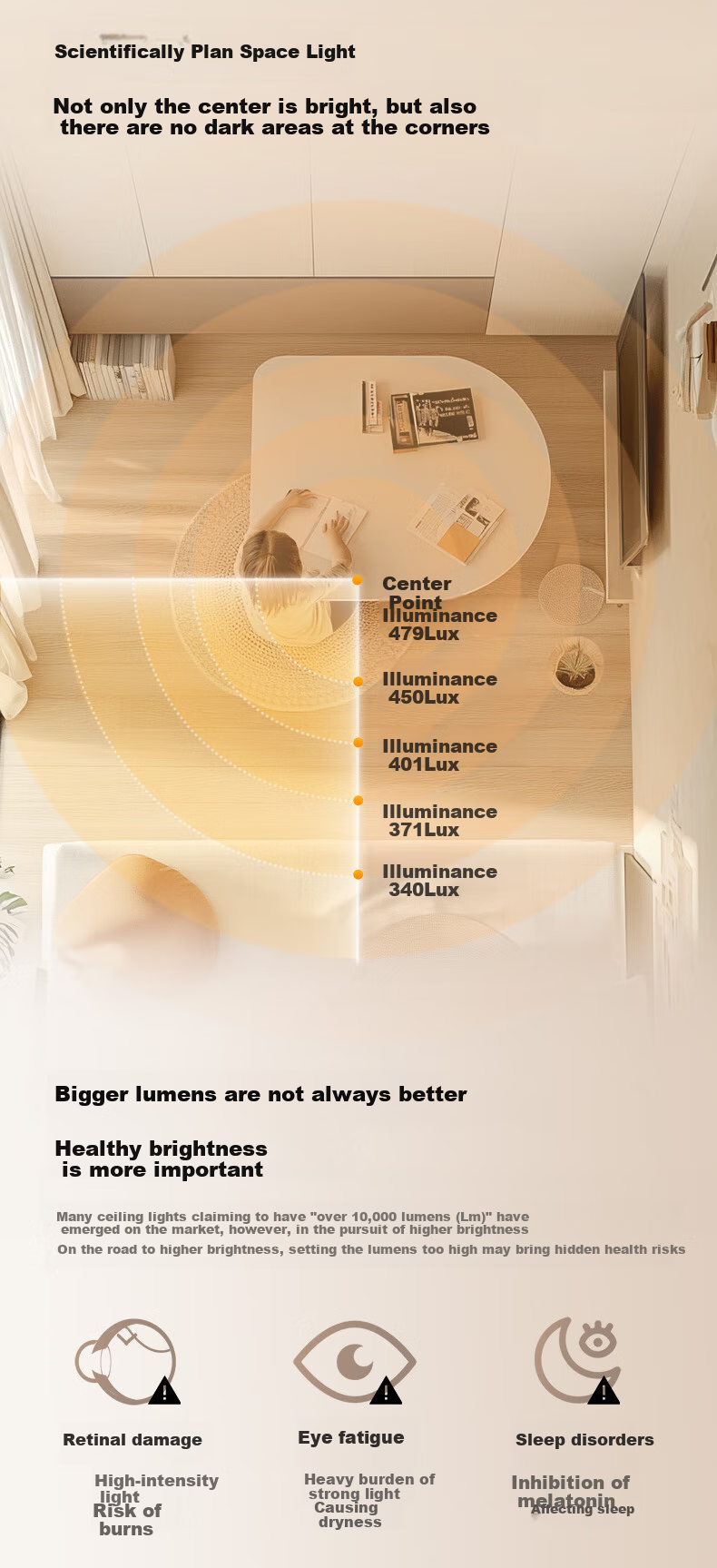 Midea Ceiling Light, Living Room Main Light, Bedroom Light, Full Spectrum Three-Color Adjustable, 160-Watt Fixture, Comet Model, Installation Included 4