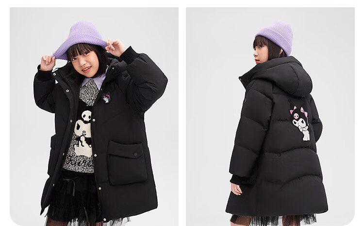 BOSIDENG 25-Year Winter Down Jacket Duck Down Men Women Children 5A Antibacterial Medium Long Thickened Cold-Resistant Hooded Coat 6