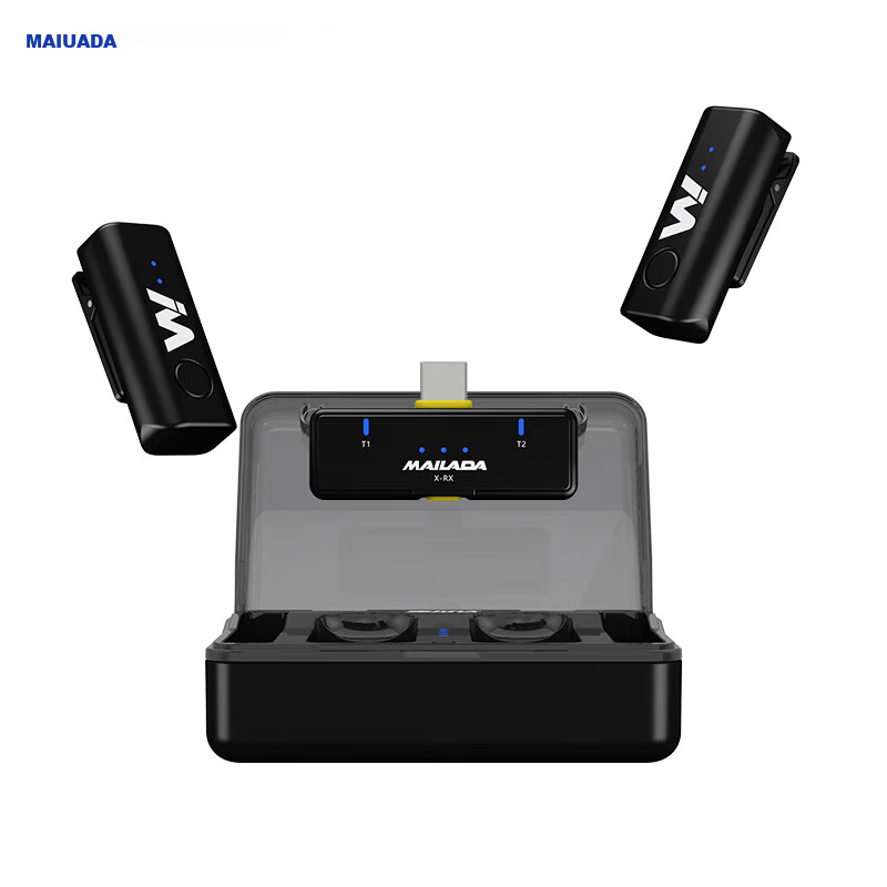 Mailada X2IS Android Charging Case Version Wireless Lavalier Microphone, One-To Small Bee Phone Live Streaming Short Video Recording Audio Noise Reduction Microphone, Wireless Live Streaming Speaker Audio Pickup