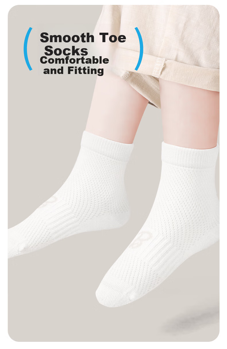 Barbie Boys' Socks, Children's Thin Cotton Socks, Baby Seamless Socks, Mesh Socks, Spring And Autumn Season, for Older Children, Girls' Student Short Socks 3