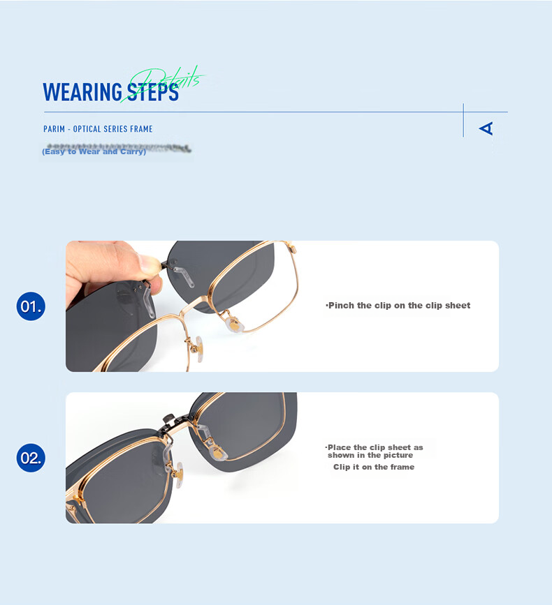 PARIM Myopia Night Vision Sunglasses Clip-On Square Glasses for Men And Women, Nearsighted Frame for Night Driving, Specialized Driving Glasses Clip-O 6