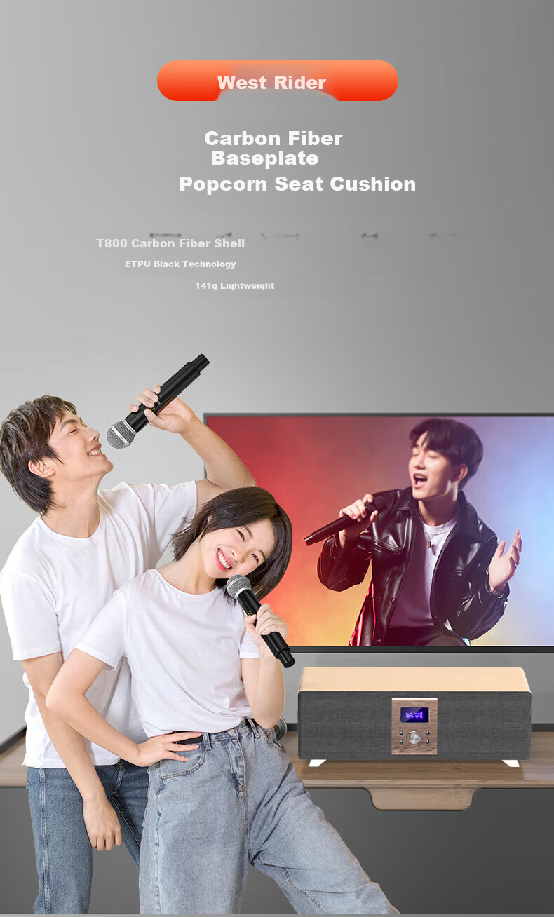 Aigo T18k Bluetooth Speaker, Home KTV Sound System, All-In Amplifier, Karaoke Device for Home Use, TV Sound System, Karaoke Stereo Surround Speaker, Deep Wood Grai 5