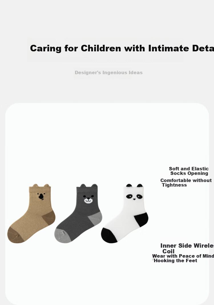 Minibala Boys And Girls Spring Cotton Elastic Breathable Socks, Cute Animal Design for Babies [3 Pairs] 2