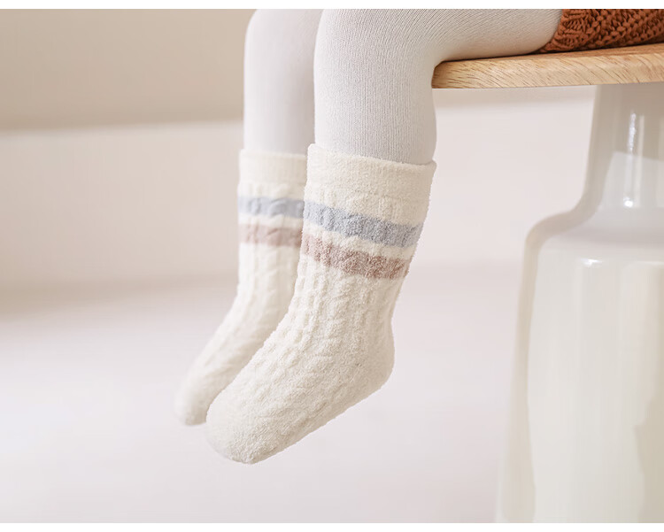 Five Cotton 3-Pair Pack Thickened Mid-Calf Children's Socks Infant Socks Class A Twisted Seamless Striped Baby Socks 15