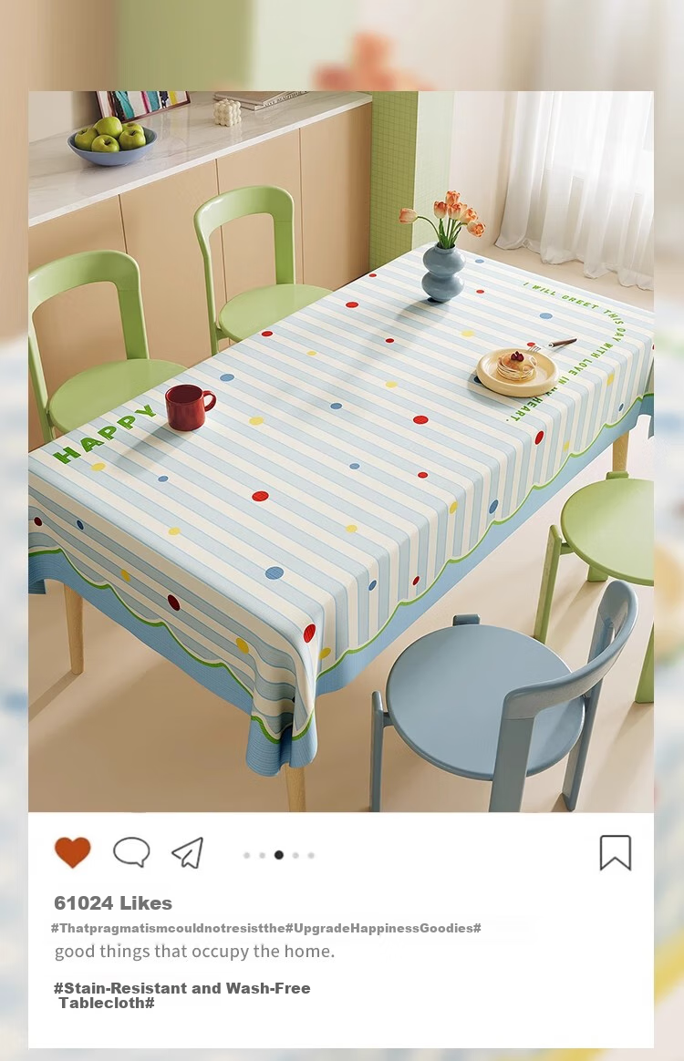 Jingxun Washable Tablecloth, Oil-Proof And Waterproof, Fresh Style Dining Mat, Bedroom Atmosphere Tea Table Cover for Women, 0.9*1.4m 2