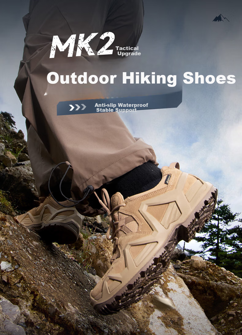 LOWA German Tactical Boots MK2, Outdoor Hiking Low-Top Shoes for Men, Waterproof And Non-Slip, 310891, Sand Color, Size 41 1