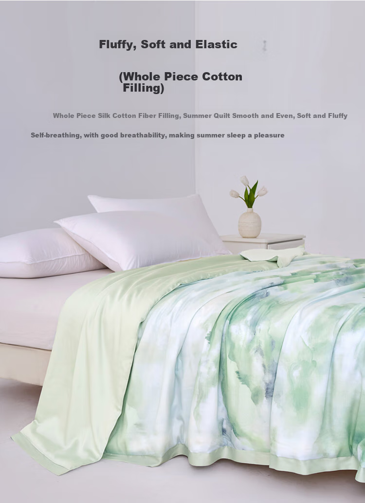 Ciyun Ice Soft Cooling Silk Summer Quilt, 100% Silk Washable Air Conditioning Comforter, 200*230cm, Qingqiu 6