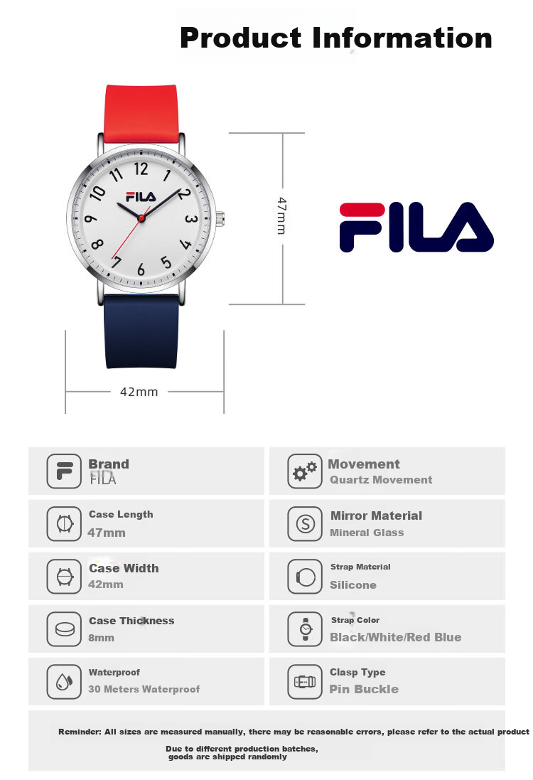 FILA Watch, Youth Waterproof Wristwatch, for Male And Female Students in Middle And High School, Exam Silent Watch, Model 6707 5