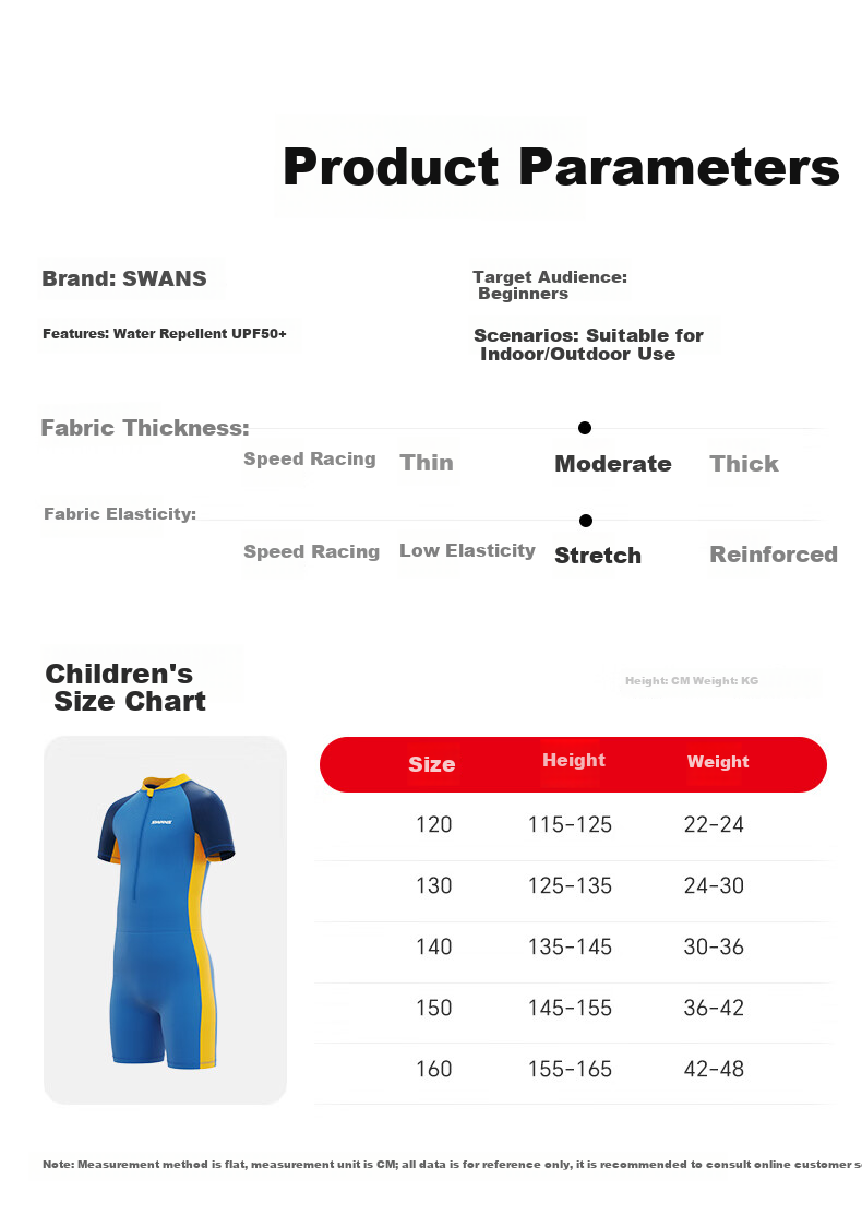 SWANS Children's Swimsuit, Boys' One-Piece Swimwear, Chlorine-Resistant, Quick-Drying, Sun Protection, Surfing Suit, Blue, Size 150 3