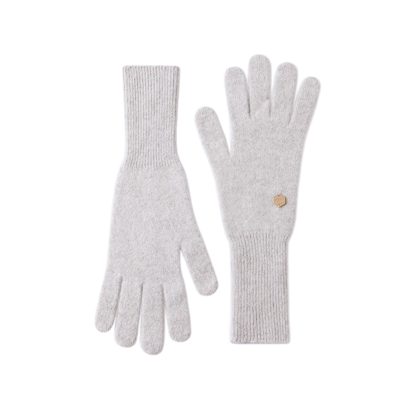 JIUMU 100% Cashmere Warm Gloves for Women, Extended Length, Thickened, Cold-Resistant Autumn Winter Knitted Wool Gloves Gift Box Set