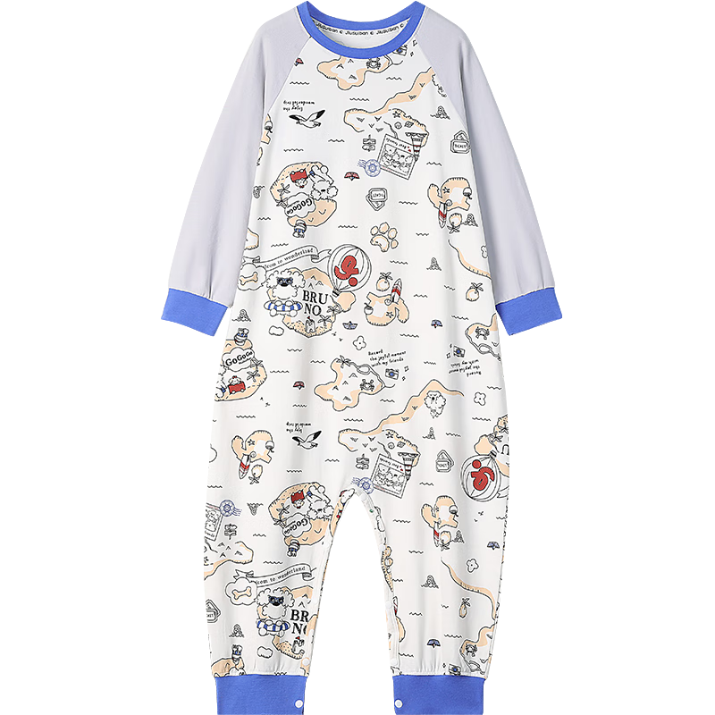 Jiusuiban Children's One-Piece Pajamas Boys Autumn Winter Class A Anti-Kick Split-Leg Sleeping Bag Comfortable Cotton Homewear for Toddlers and Kids