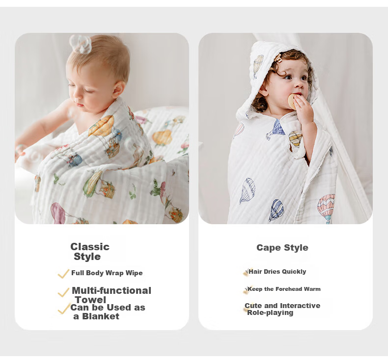 EMXEE Baby Gauze Bath Towel, Class A Pure Cotton Children's Bath Towel, Newborn Bath Towel, Bubble Island, 105*105cm 3