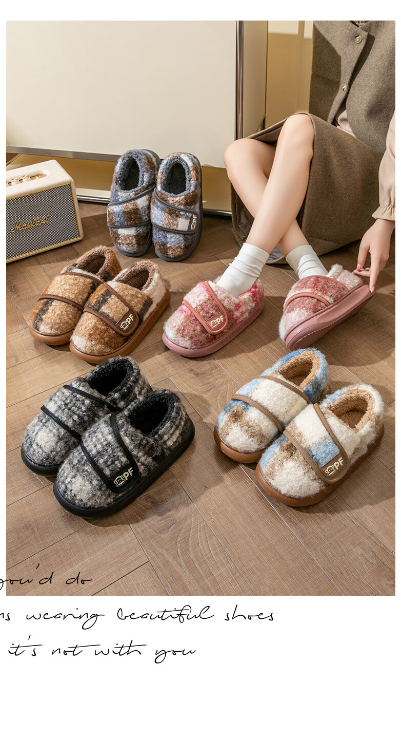 Paul Frank Cotton Shoes Unisex Back Strap Cotton Slippers Winter Maternity Warm Comfortable Home Cotton Shoes 6459 Light Gray Size 40-41 5