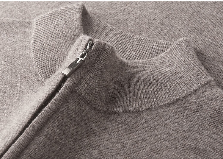 Shanshan Men's 100% Pure Wool Knit Sweater Autumn Winter Thickened Warm Half-Zip Commuter Pullover Jacket 7