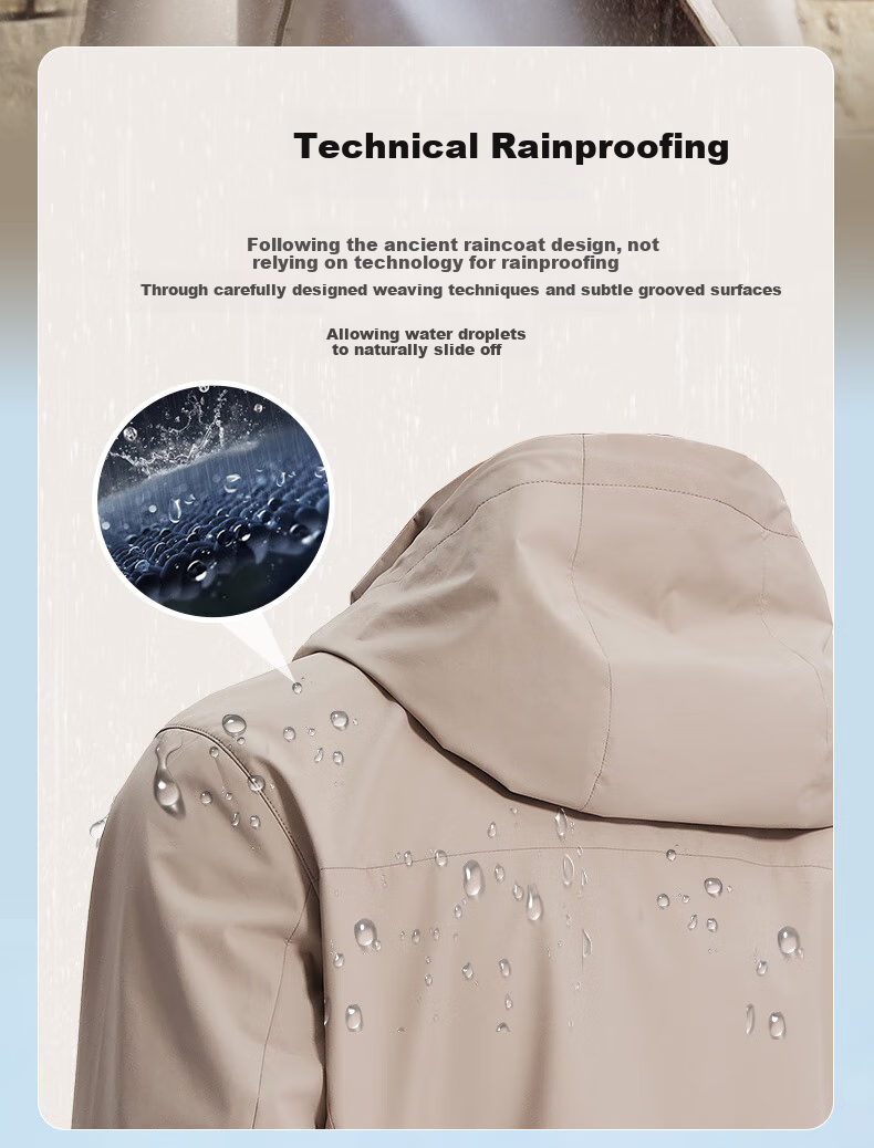 Goldlion [Breathable Waterproof] Spring And Summer Men's Eco-Friendly Windproof Poncho, Outdoor Commute Jacket, 1XL 4