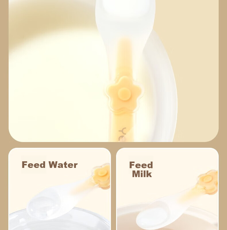 YEEHOO Silicone Spoon for Baby Food, Infant Feeding Spoon, Newborn Water Feeding Silicone Soft Spoon, Tableware for Milk And Rice Powder - Maple Yellow 8