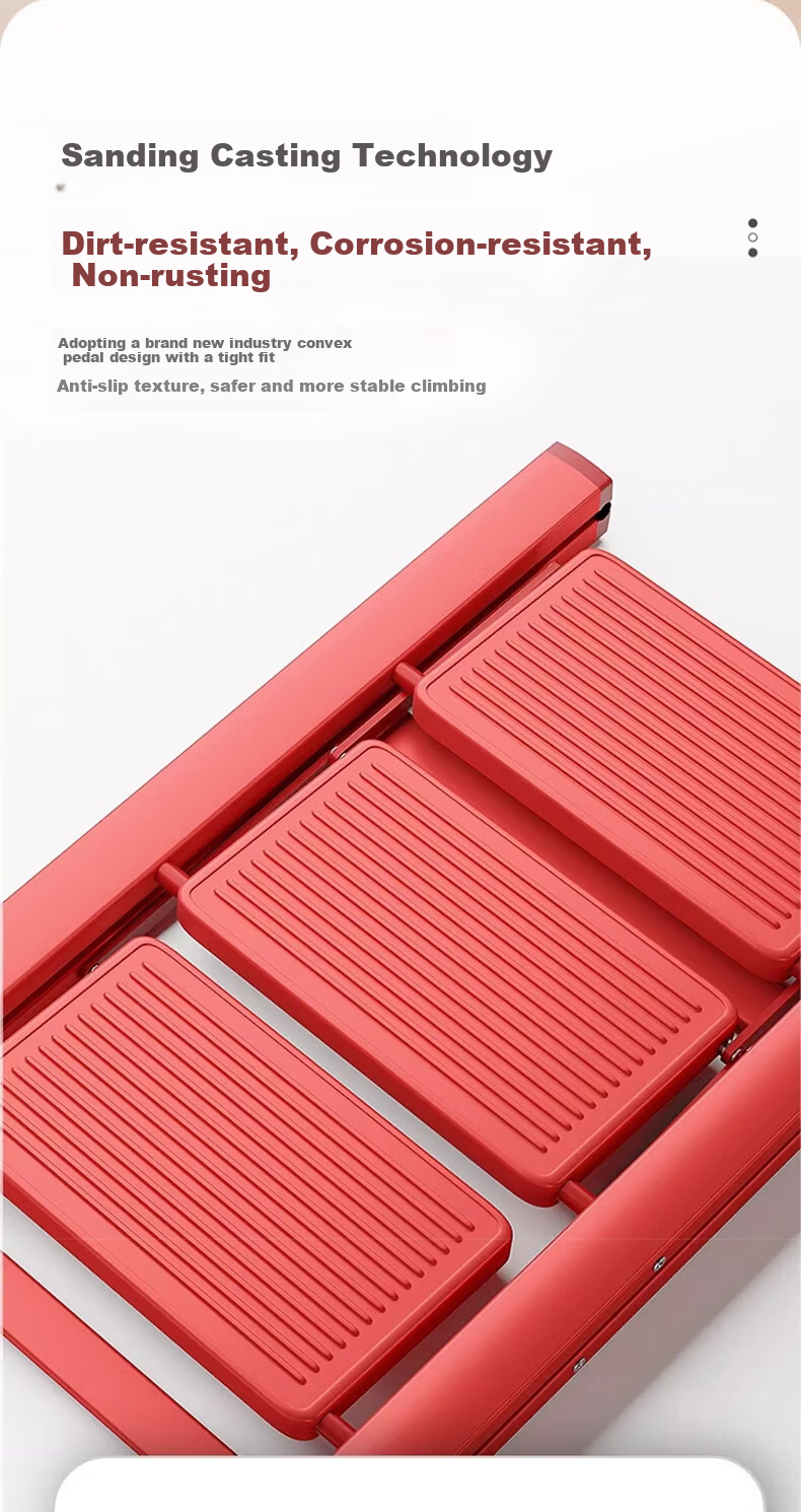 Jiuqiangu Folding Ladder, Household Use, Extendable, High Carbon Steel, A-Frame Ladder, Indoor Multi-Functional Staircase, Lightweight Climbing Step Ladder, 8584 5