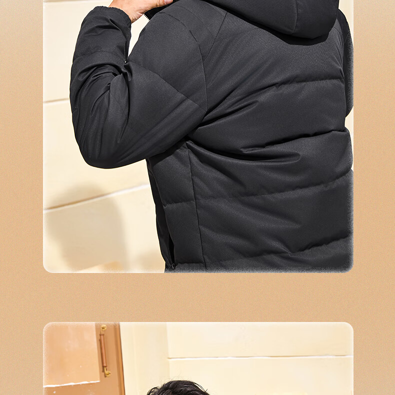 361° Men's Autumn Winter Three-Proof Short Hooded Sports Casual Warm Down Jacket 652544304-4 7