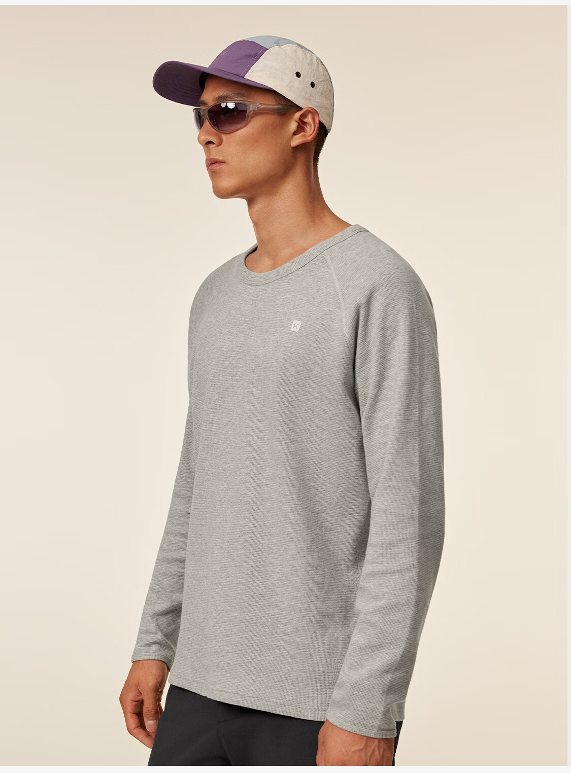 Keep Men's Sports T-Shirt Autumn Winter Fitness Waffle Breathable Anti-Pilling Textured Running T-Shirt K100 Roaming Home 8693 13