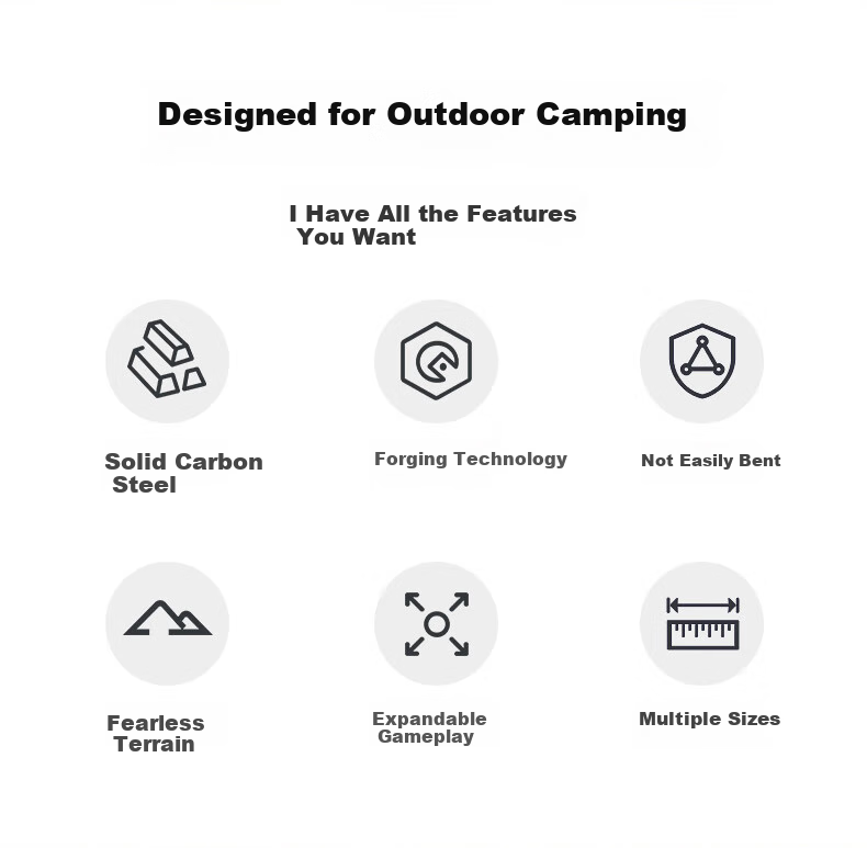 Campingmoon Tent Stake, Windproof Peg, Tent Anchor [T15], 15CM Carbon Steel Ground Stake, Single Piece 2