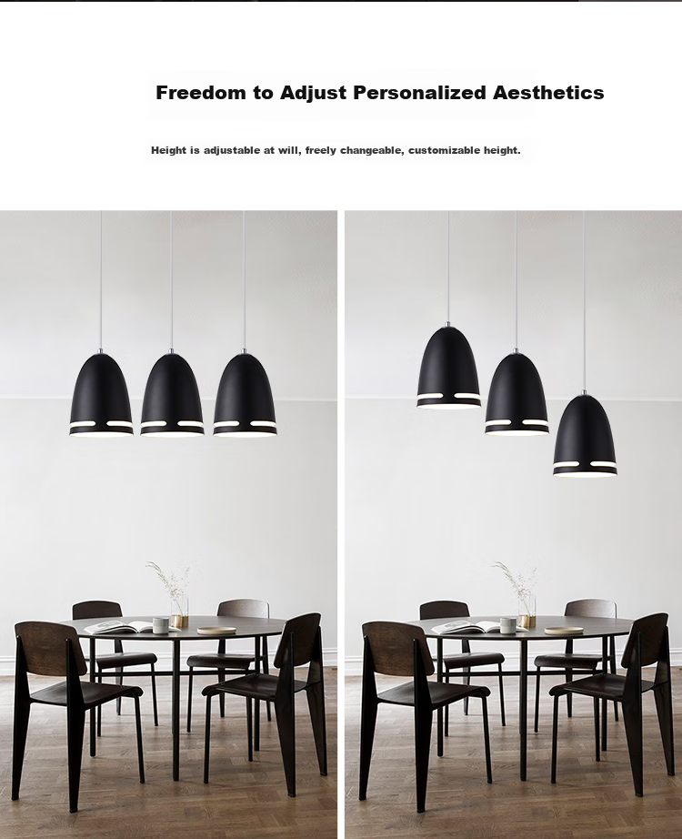 NVC Modern Minimalist Round Dining Room Light, Nordic Bedroom Bar Creative Atmosphere Aurora 3-Head Modern Simple Dining Room Light 7