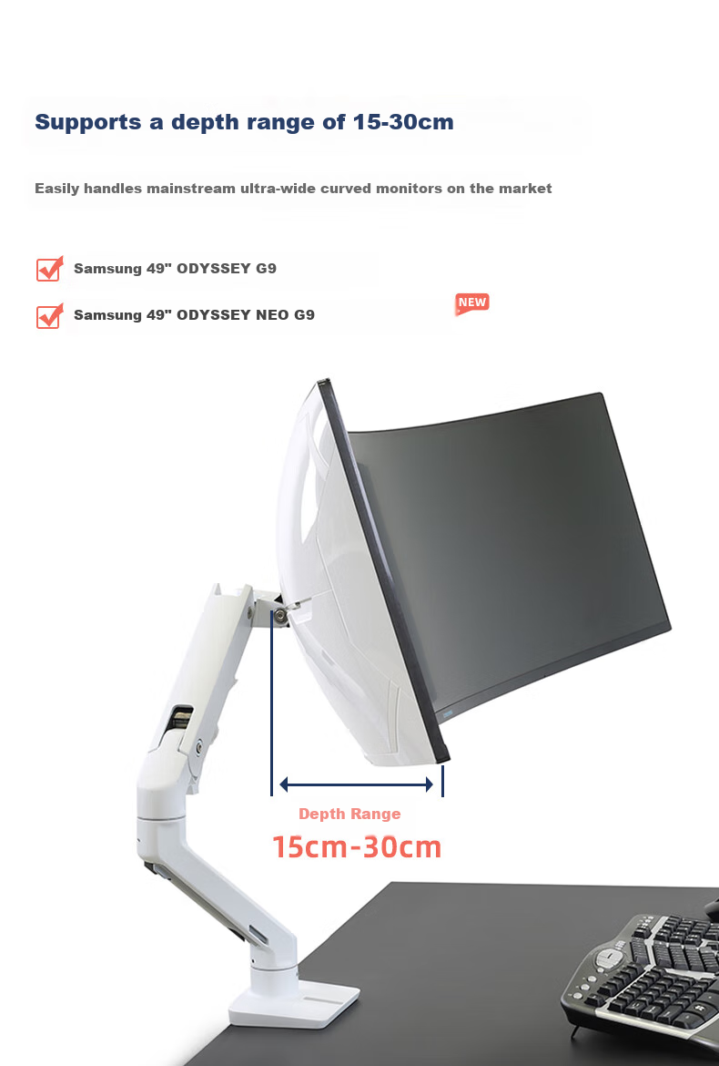 ERGOTRON HX-HD Heavy-Duty G9 Monitor Stand, Computer Stand, Monitor Arm, Rotating Computer Stand, Desktop Base, Height-Increasing Stand, Computer Desk, 45-647 White 7