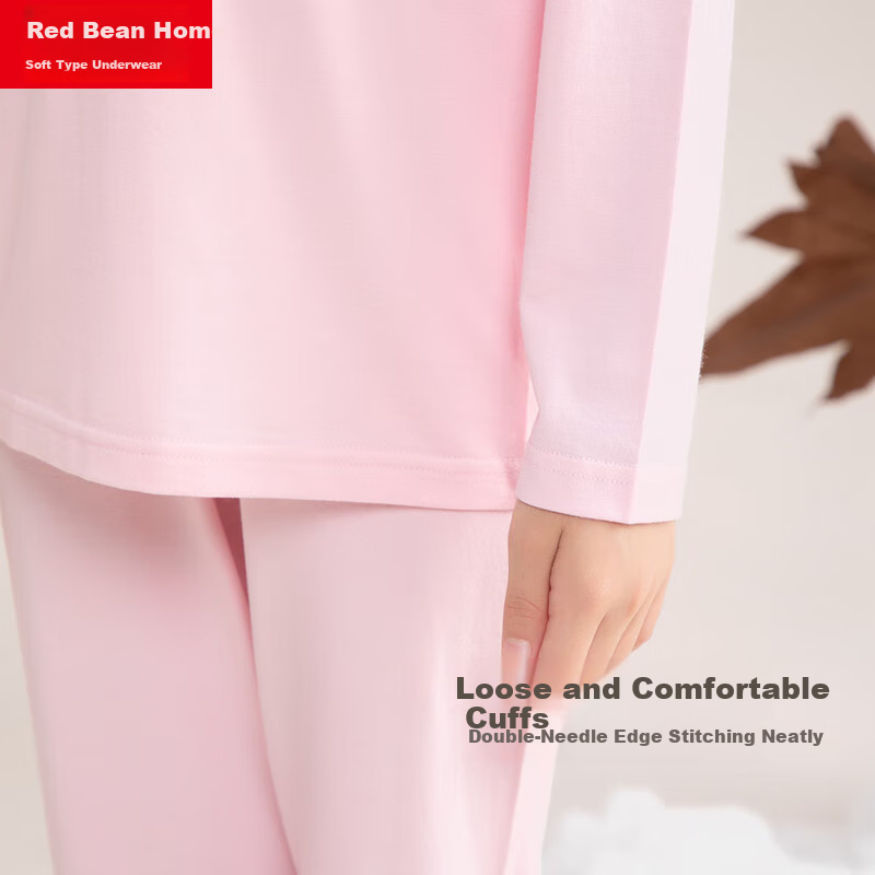 Hodohome Children's Autumn Underwear Set, Girls' Class A Modal Thermal Underwear, Cotton Sweater for Older Children, Pink 110cm 150cm